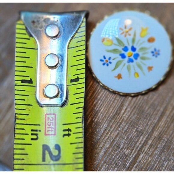 Antique Hand Painted Porcelain Floral Image Gilt Surround, Hand-Painted Floral B - Picture 2 of 6